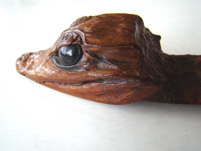 A wonderful Victorian tortoiseshell letter opener mounted with the head of a baby alligator — image 3